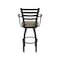Holland Bar Stool Co Jackie with Arms 25 in. Swivel Counter Stool with Black Wrinkle Finish and Canter Earth Seat 415 - alternate 9